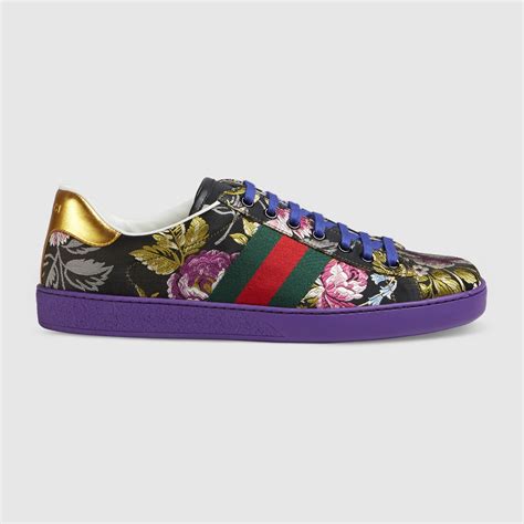 gucci floral wave jacquard sneakers|Gucci ace tennis shoes.